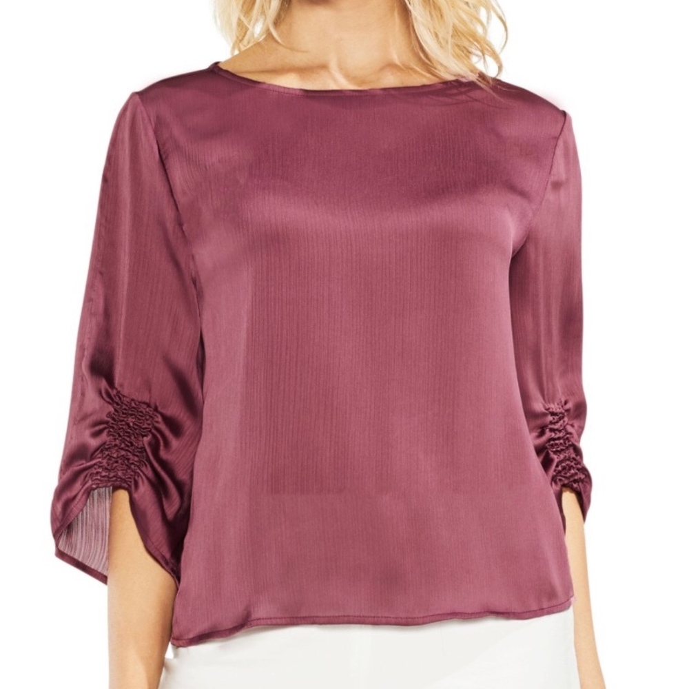 Vince Camuto Textured Satin Blouse